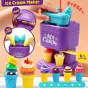 4 in 1 Playdough Sets for Kids Ages 4-8, 24 Colors Dough Accessories with Ice Cream/ Noodles/ Cake Makers, Kitchen Pretend Play Tools Kit, Birthday Gifts Toys for Toddlers Boys Girls 3 4 5 6 7 8