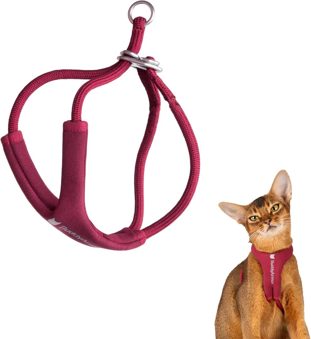 Escape Proof Y Shape Cat Harness Anti-Choke Adjustable Soft Comfortable Padded Cat Vest Harness Anti Escape Cat Rope Harness for Kitten Small Medium Large Cats (Burgundy, M)