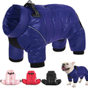 AOFITEE Dog Coat, Waterproof Dog Jacket for Winter, Warm Fullbody Dogs Snowsuit, Winter Coat for Small Dogs, Zip Up Pet Puffer Jacket Fleece Vest, Outdoor Reflective Cold Weather Pet Coats, Medium