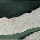 UXYZART Hand-painted Oil Painting 24x48 inches Abstract Thick Textured Green and White Wall Art 2025 Minimalist Artwork Horizontal Canvas Wall Art for Home Walls