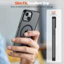 SUPFINE Magnetic for iPhone 15 Case (Compatible with MagSafe) (Military Grade Drop Protection) Translucent Matte Shockproof Phone Cover, Black