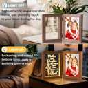 2 x Christmas Gifts for Mom from Daughter Son Kids, Mom Gifts Engraved Night Light with 5x7 Mother Picture Frame Solid Wood, New Mama Gift Mommy Son Picture Frame Mother-in-Law Birthday Gift for Mama