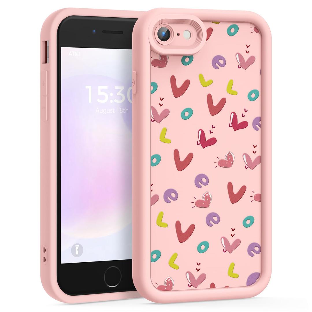 FUXICASE Case for iPhone SE/8/7, Silicone Shockproof Cover Women