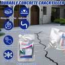 Concrete Crack Filler, 67.6 fl oz High Elasticity Cement Crack Filler, Self-Leveling Flexible Repair Sealant for Driveway, Sidewalk, Foundation, Indoor/Outdoor Use