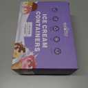 Walfos Ice Cream Containers for Homemade Ice Cream - 1.6 Quart, Bonus Sealing Bands Keeping Silicone Lids Airtight, Reusable Ice Cream Tubs, Stackable Freezer Storage for Yogurt, Sorbet - Purple