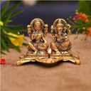 NOBILITY Ganesh Lakshmi Statue Ganesha Murti Idol Showpiece with Diya for Diwali, Home, Temple, Office, Mandir, Temple Gift Items