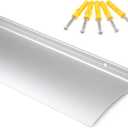 40" L Aluminum Door Rain Drip Guard Overhead, Extra Wide 4" W Door and Window Rain Deflector, Metal Door Drip Cap for Exterior Doors Window Top Roof (Silver, 1pcs)