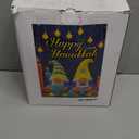 4 FT Hanukkah Inflatable Outdoor Decorations, Chanukah Gnomes Holding Menorah and Gift Box Blow up,Build-in Led Light for Party Yard Holiday Outdoor Decor