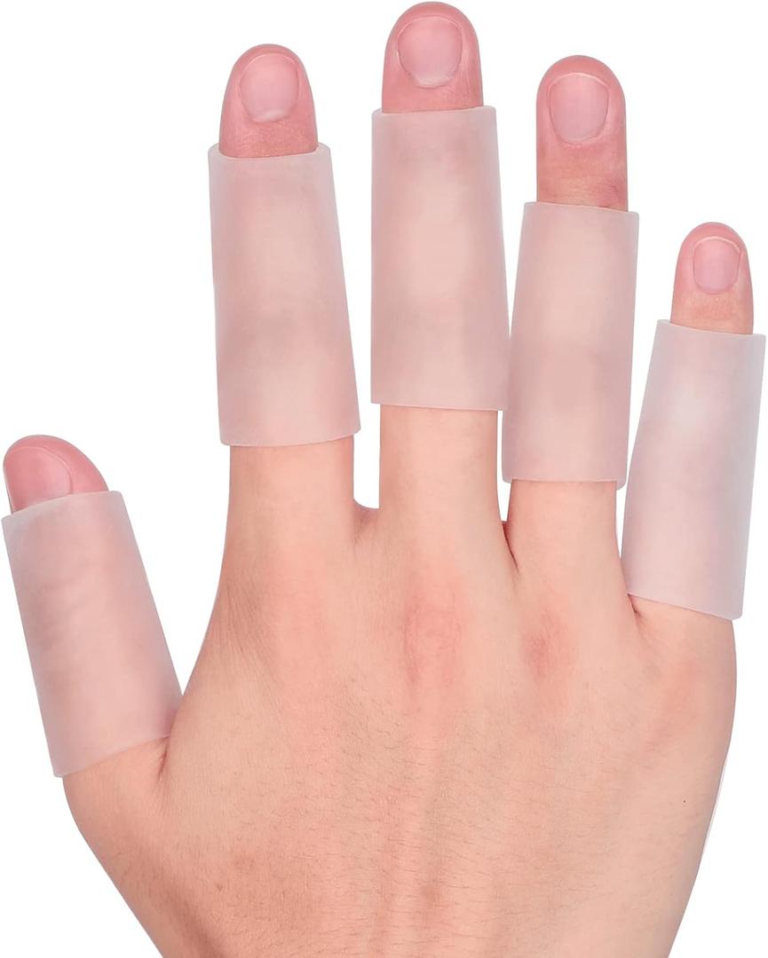 20 PCS Gel Finger Sleeve Protectors - Kimihome Silicone Finger Sleeves Cushions and Protects - Finger Cots Bandages Provide Relief for Finger Cracking, Corns, Blisters and Calluses Protect (Clear)