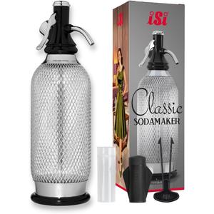 iSi North America Classic Sodamaker, 1 Quart - Stainless Steel Carbonation System for Sparkling Water, Fresh Beverages, Handcrafted Cocktails - Portable & Professional Soda Maker for Restaurant Use