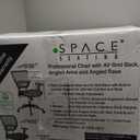 Space Seating 57 Series Professional Dark Air Grid Back Manager's Adjustable Office Chair with Built-in Lumbar Support and Padded Seat, Black Bonded Leather