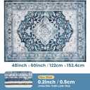 Office Chair Mat for Hardwood Tile Floor, 48"x60"Anti-Slip Under Desk Carpet Protector for Rolling Computer Chair Mat, Machine Washable Office Area Carpet (Fauxwool,Blue)