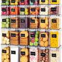 36 PCS Airtight Food Storage Containers with Lids, Plastic Kitchen and Organization Canisters for Cereal, Dry Food, Flour and Sugar, BPA-Free, PVC-Free, Includes Labels & Marker