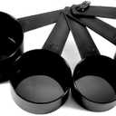 Plastic Measuring Cups and Measuring Spoons Black for Baking&Kitchen (5 Measure Cups)