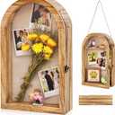 DGWJSU Shadow Box Frame 10x16 Large Shadow Boxes Display Cases with Linen Back and Removable Shelves, Picture Frame Wedding Bouquet Memorabilia Medals Photos Memory Box for Keepsakes, Carbonized Brown