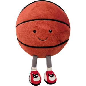 Cute Basketball Stuffed Animal Funny Basketball Gift, Soft Ball Plush with Legs Adorable Sports Throw Pillow for Boys Girls Room Decor