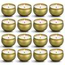 qinxiang Scented Candles Gifts Set, 15 Pack Natural Soy Wax Travel Tin Jar Candles for 2.5 OZ Aromatherapy Candles for Family Gatherings, Festive Candles