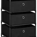 Fabric Storage Dresser with 4 Drawers, Small Chest of Drawers Clothes Organizer and Storage Tower for Bedroom, Fabric Storage Bin Organizer, Black