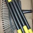 Rake, Garden Rake for Leaves, Heavy Duty Metal Leaf Rakes with 37-65 inch Adjustable Steel Handle, 25 Tines 18" Wide Rake Garden Tools for Lawns Yard Flower Bed Grass Mulch Shrub Camping Gardening