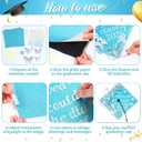 Wavwavw 37 Pcs DIY Graduation Cap Decorations Kit, Glitter Papers, 3D Butterfly Self Adhesive Rhinestones Stickers Alphabet Letter Stickers for 2026 Grad Hat Decor Party Supplies(Lake Blue)