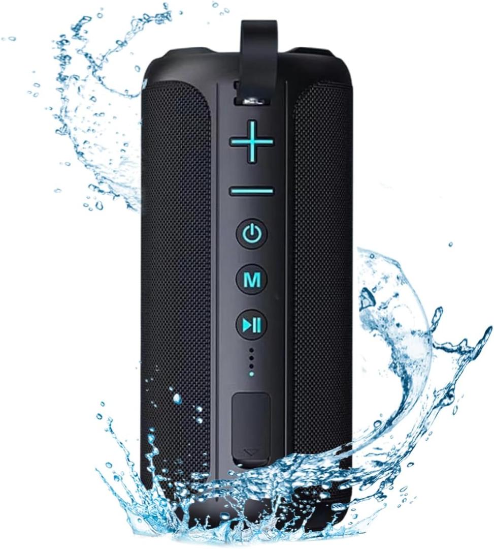 ZZA Portable Bluetooth Speaker, Powerful Crystal Clear Sound, IPX6 Waterproof, RGB Lighting Effects, Lighted Buttons, All Day Playtime, TWS Paring, Wireless Speaker for Home, Party, Outdoor, Beach (Black) ZZA Portable Bluetooth Speaker, Powerful Crystal Clear Sound, IPX6 Waterproof, RGB Lighting Effects, Lighted Buttons, All Day Playtime, TWS Paring, Wireless Speaker for Home, Party, Outdoor, Beach (Black)