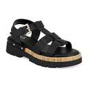 Mia Girl Seela Womens Ankle Strap Footbed Sandals, Color: Black - Size 7