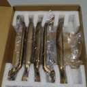 Set of 6 Traditional 5" Center to Center Antique Brass Cabinet Handles  Sturdy and Stylish Pulls for Kitchen Drawer Vintage Hardware