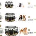 Siedihit Dog Cat Playpen, Medium Puppy Pet Playpen, Dog Crate Tent Cage Indoor/Outdoor, Portable Pop Up Dogs Kennel Playpen with Carrying Case for Dogs/Cats/Rabbits (Khaki,Medium)