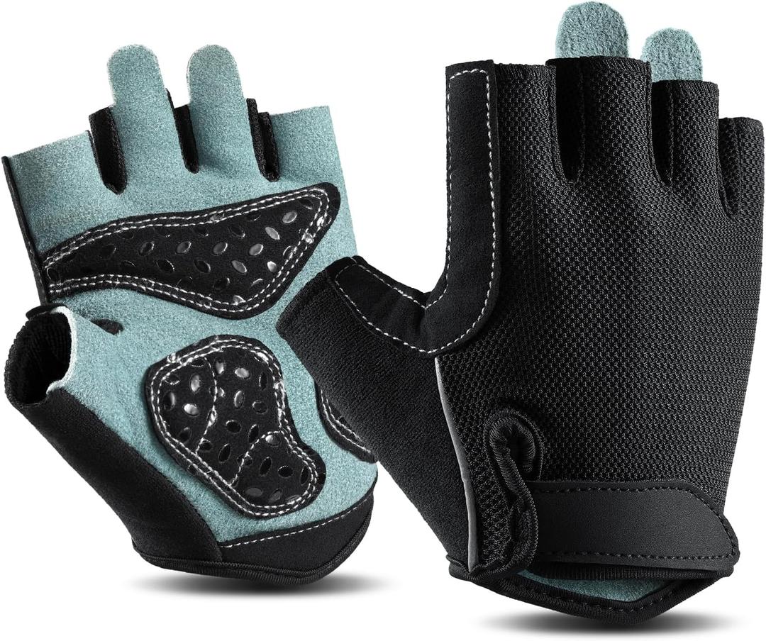 Braventure Bike Gloves for Women Cycling: Light Weight Half-Finger Cycling Gloves with Anti-Slip Shock-Absorbing Pad