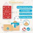 24 Funny Thank You Cards with Envelopes Bulk, 8 Designs set of 24 Cute Thank You Notes for Kids Baby Shower, Kids ThankYou Card For Teachers Appreciation