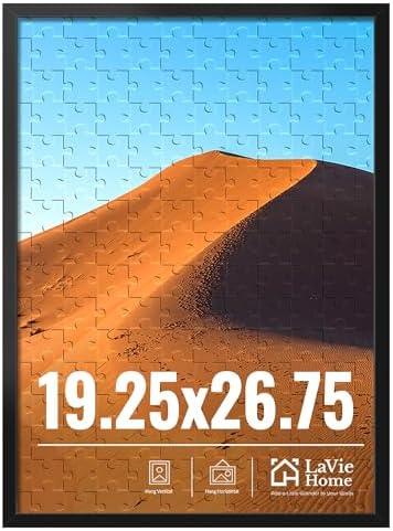 LaVie Home 19.25x26.75 Picture Frame for Wall Display, 19.25x26.75 Black Puzzles Frame with HD Plexiglas, 19.25 x 26.75 Frame 1 Pack, Display Frame for Vertical or Horizontal, Classic Collection