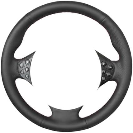 MEWANT Hand-Stitched Black Artificial Leather Steering Wheel Cover Wrap for BMW 5 Series E39 1999-2001 / M3 1998-1999 / Z3 E36/8 2000 2001 2002