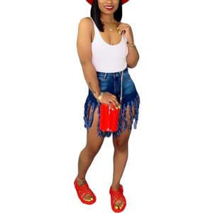 SIAEAMRG Women's Juniors Denim Shorts, High Waisted Frayed Raw Hem Tassels Short Pants Jeans (XX-Large, Blue+blue)