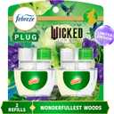 Febreze Plug In Air Freshener, "Wicked: For Good" Limited Edition Odor-Fighting Scented Oil Refill, Air Fresheners for Home and Bathroom and Kitchen, Long Lasting, Wonderfullest Woods, 2 Count