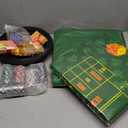 5 in 1 Casino Game Pro Set: 125 Pro Poker Chip, Blackjack+Roulette Wheel+Craps+Texas Holdem+Poker Gaming Kit with Table Game Mat+Playing Card+Dice+Casino Accessory for Party