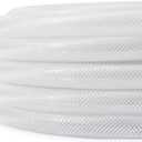 DAVCO 1/4" ID 50 ft Heavy Duty Braided Clear Plastic Vinyl Tubing, Flexible High Pressure Reinforced PVC Vinyl Tube Hose, Non-toxic, BPA Free