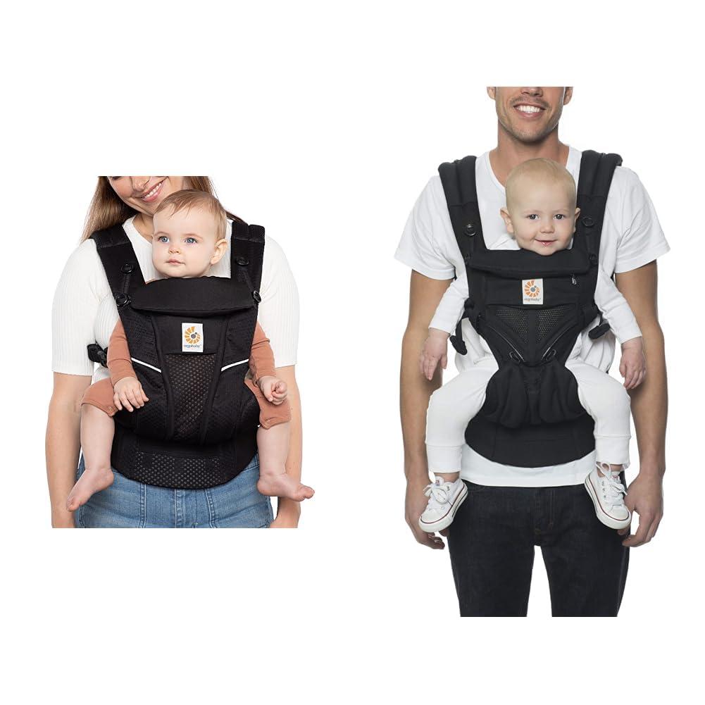 Ergobaby All Carry Positions Breathable Mesh Baby Carrier & Omni 360 All-Position Baby Carrier for Newborn to Toddler (Onyx Black)