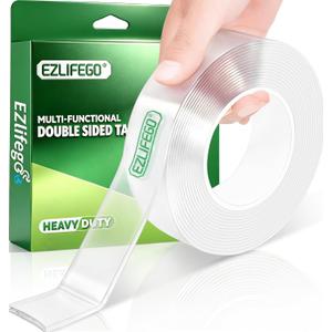 EZlifego Double Sided Tape Heavy Duty, Nano Double Sided Adhesive Tape, Clear Mounting Tape Picture Hanging Adhesive Strips (9.85FT)