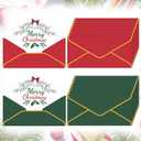 Harloon 100 Pcs Christmas Envelopes #10 Red and Green Merry Christmas V Flap Kraft Envelopes with Lining and Self-adhesive for Holiday Xmas Gift Mailing Office Business Birthday Party