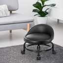 Rolling Stool with Backrest Low Height Rolling Stools, Low Roller Stool Chair, Roller Seats for Home, Office, Garage, Shop, Library