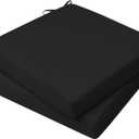 AAAAAcessories Outdoor Seat Cushions for Chairs, Waterproof, Fade-Resistant, 18" x 18" x 2", Patio Furniture Replacement Cushions, Set of 2, Charcoal Black