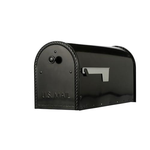 Architectural Mailboxes Edwards™ Weather-Resistant Steel Metal Post Mounted Mail Box for Outside, Black, Large Curbside Mailbox, USPS Approved for Residential Delivery