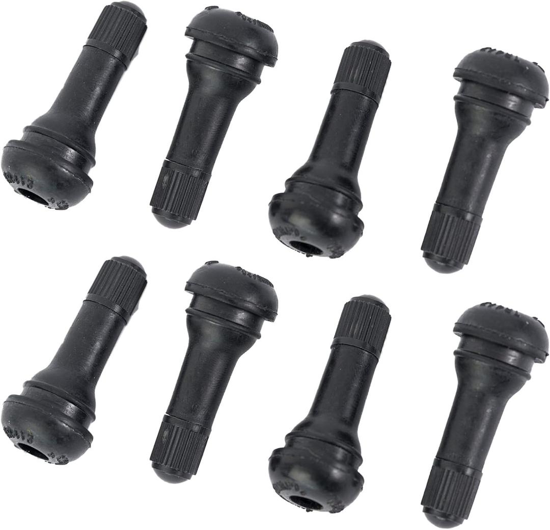 8Pcs Premium TR413 Tubeless Tire Valve Stems, Black Rubber Snap-in Tire Valve Stem, Universal for Tubeless 0.453 inches 11.5mm Rim Holes