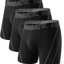 Separatec Dual Pouch Underwear for Men Moisture Wicking Breathable and Soft Men's Underwear Boxer Briefs with Fly 3 or 6 Pack (New! - Upgraded Dual Pouch - Black)