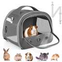 Bissap Guinea Pig Carrier Bag, Portable Small Animal Carrier Pouch for Hamster Chinchilla Rabbit Gerbil Hedgehog Sugar Glider Outgoing Travel Carrying Case - Grey