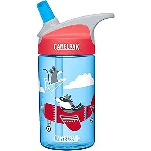 CamelBak Eddy Kids Big Bite Valve Straw Water Bottle Airplane Bandits, 12oz 2pcs