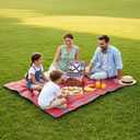 Scuddles Picnic Outdoor Blanket Park Blanket Beach Mat for Camping on Grass Oversized Seats 4 Adults Water Resistant Picnic Mat