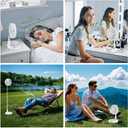 Portable Table Fan, Rechargeable Personal Fan with 48-Hour Battery, 3 Speeds, 120 Oscillation, USB-C Charging, Compact & Lightweight for Home, Office, Travel, and Outdoor Use (White)