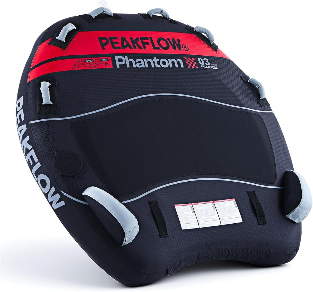 PEAKFLOW 2-3 Rider Towable Boat Tube - 64x64 infalted, Phantom Series