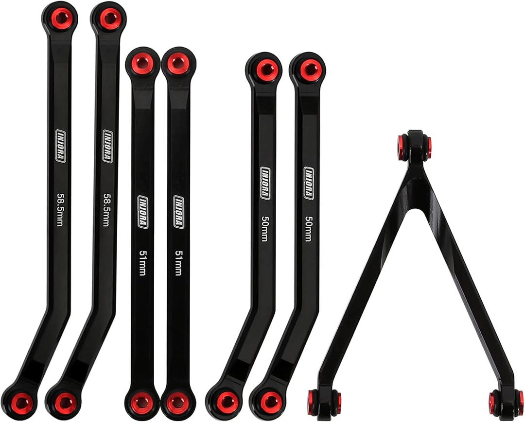 INJORA High Clearance Chassis Links Set for SCX24 C10 JLU Bronco Base Camp 4Runner Axial 1/24 RC Crawler CarBlack